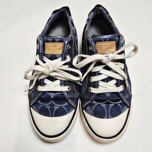 Coach Barrett Signature Denim Blue Sneakers.